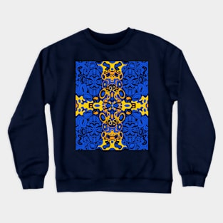 Miniature Aussie Tangle 13 Pattern in Blue and Gold Crewneck Sweatshirt